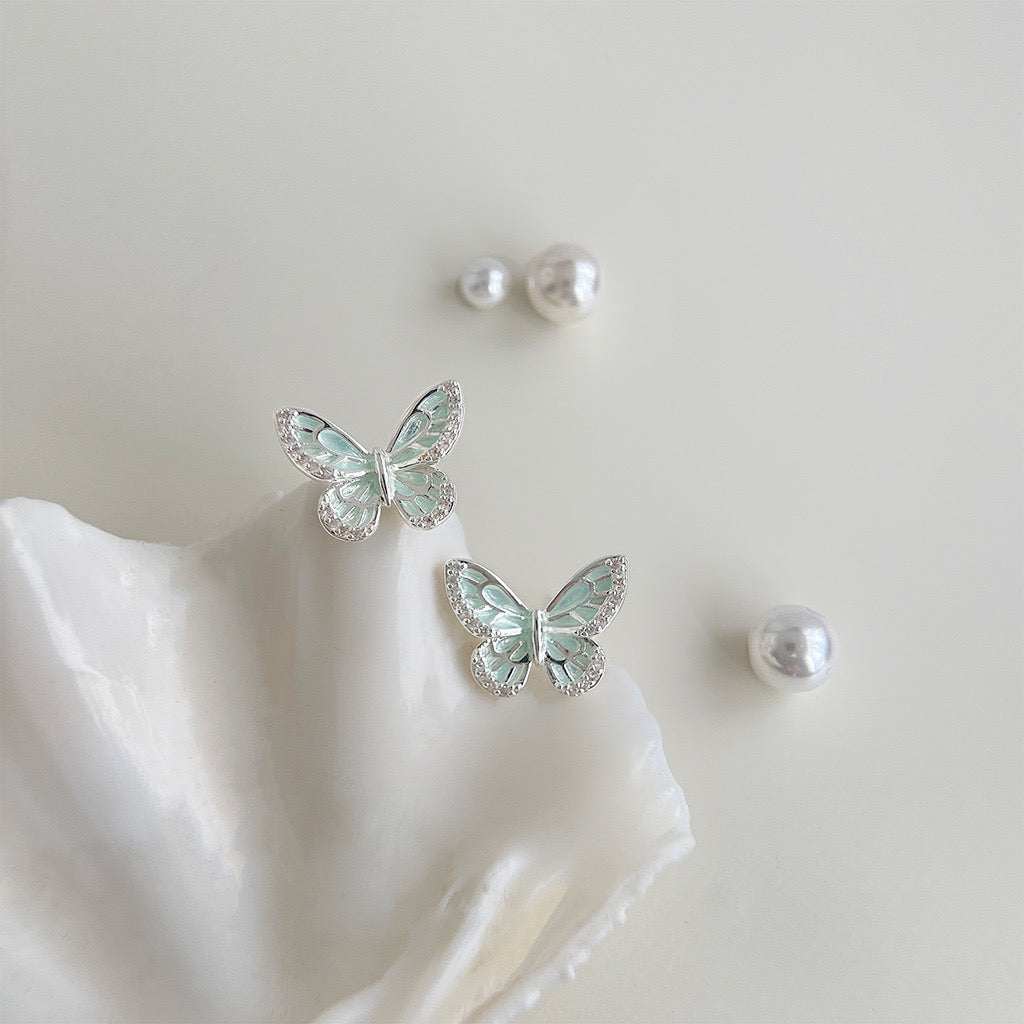 Mint Mambo Butterfly Studs