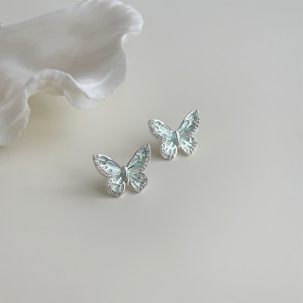 Mint Mambo Butterfly Studs