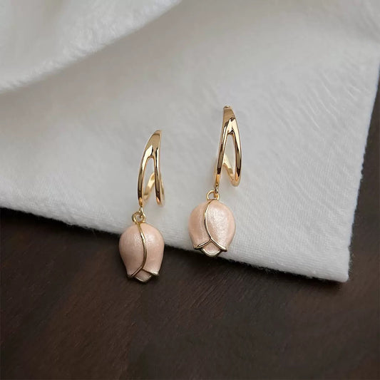 Blush Tulip Drop Earrings | Botanical Garden