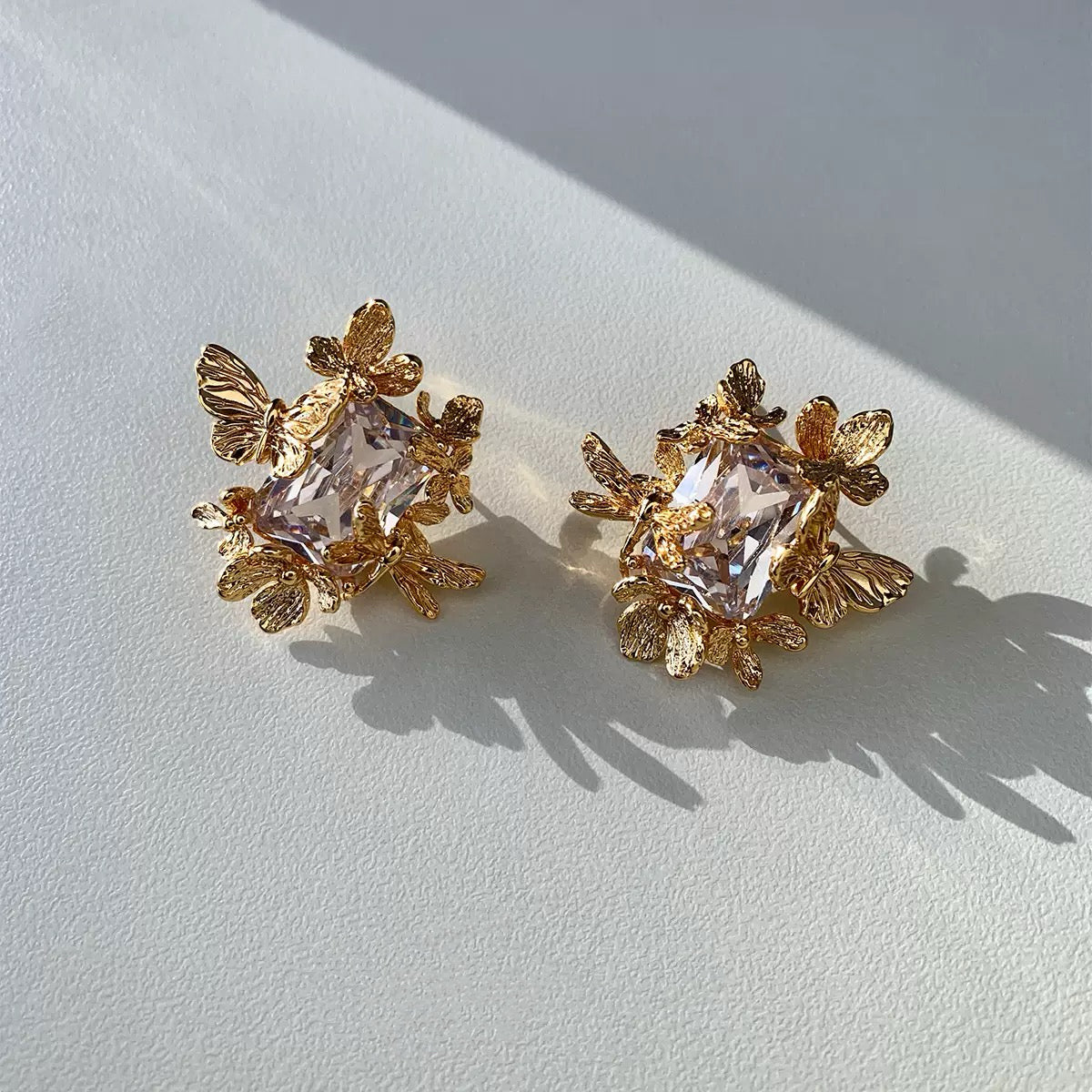 Butterfly blossom vintage inspired earrings