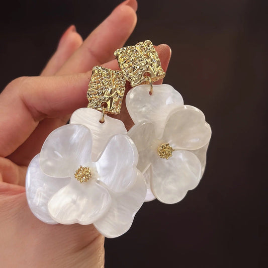 Ivory Jasmine Drop Earrings