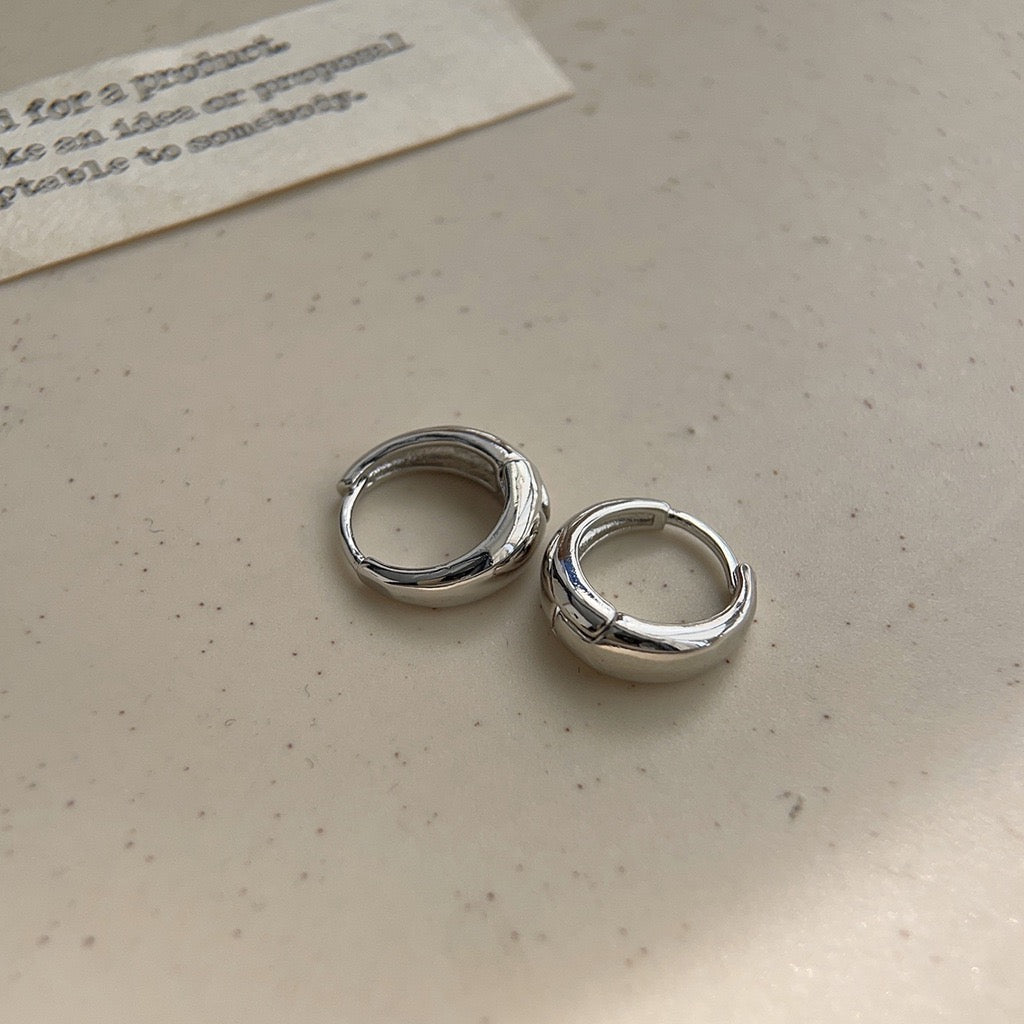 Minimalist Silver Huggie Hoops