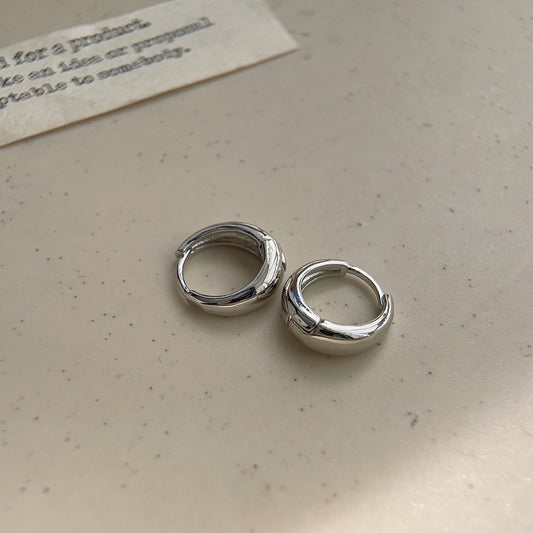 Minimalist Silver Huggie Hoops