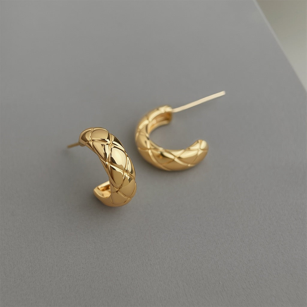 Quilted Shine Hoop Earrings