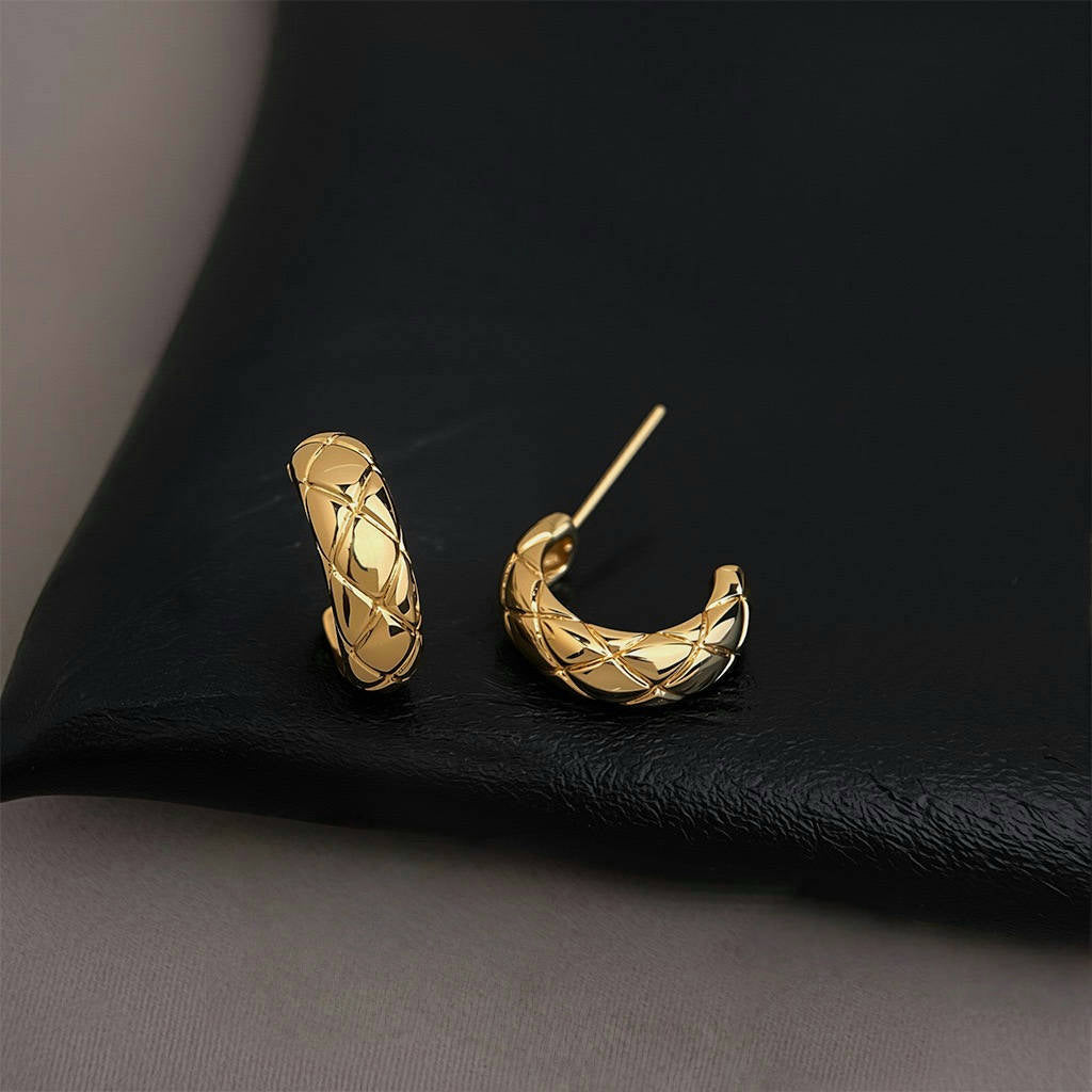 Quilted Shine Hoop Earrings