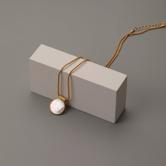Mother-of-Pearl Medallion Necklace