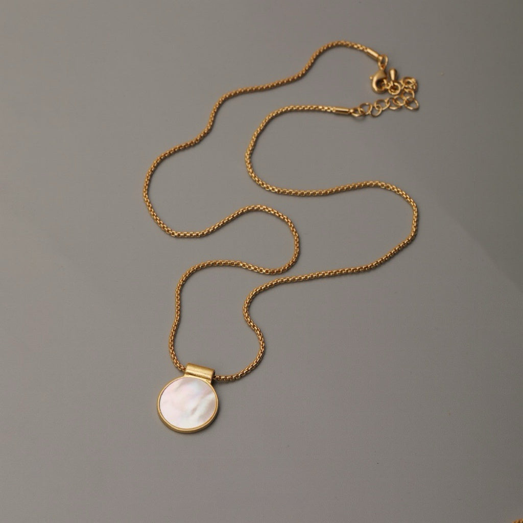 Mother-of-Pearl Medallion Necklace